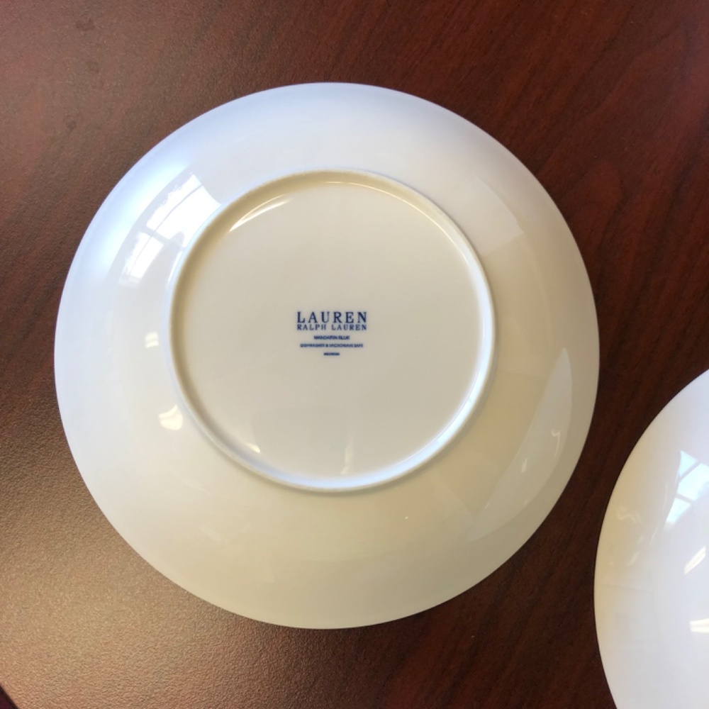 Ralph Lauren set of 2 discontinued Mandarin Blue chinoiserie coupe soup bowls - Picture 10 of 11
